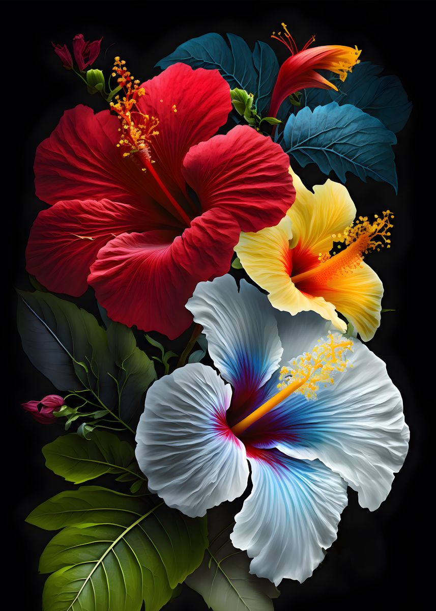 Hibiscus Flower Painting Poster Picture Metal Print Paint By   F2bf4fd0c6d3534b9d6fba22a69b5d19 F818a3f0a116dd0ac298fa2785fca8be 