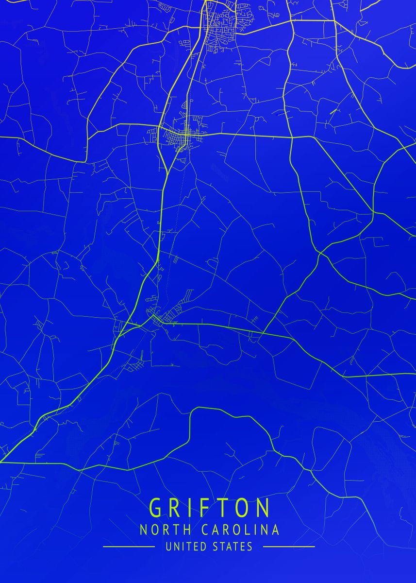 'Grifton USA City Map' Poster, picture, metal print, paint by Gigi Bgm