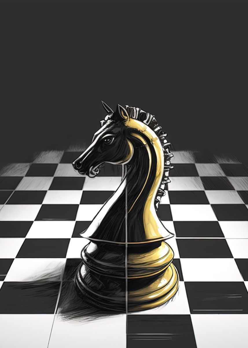 game chess ' Poster, picture, metal print, paint by Hari Buckner, Displate  in 2023