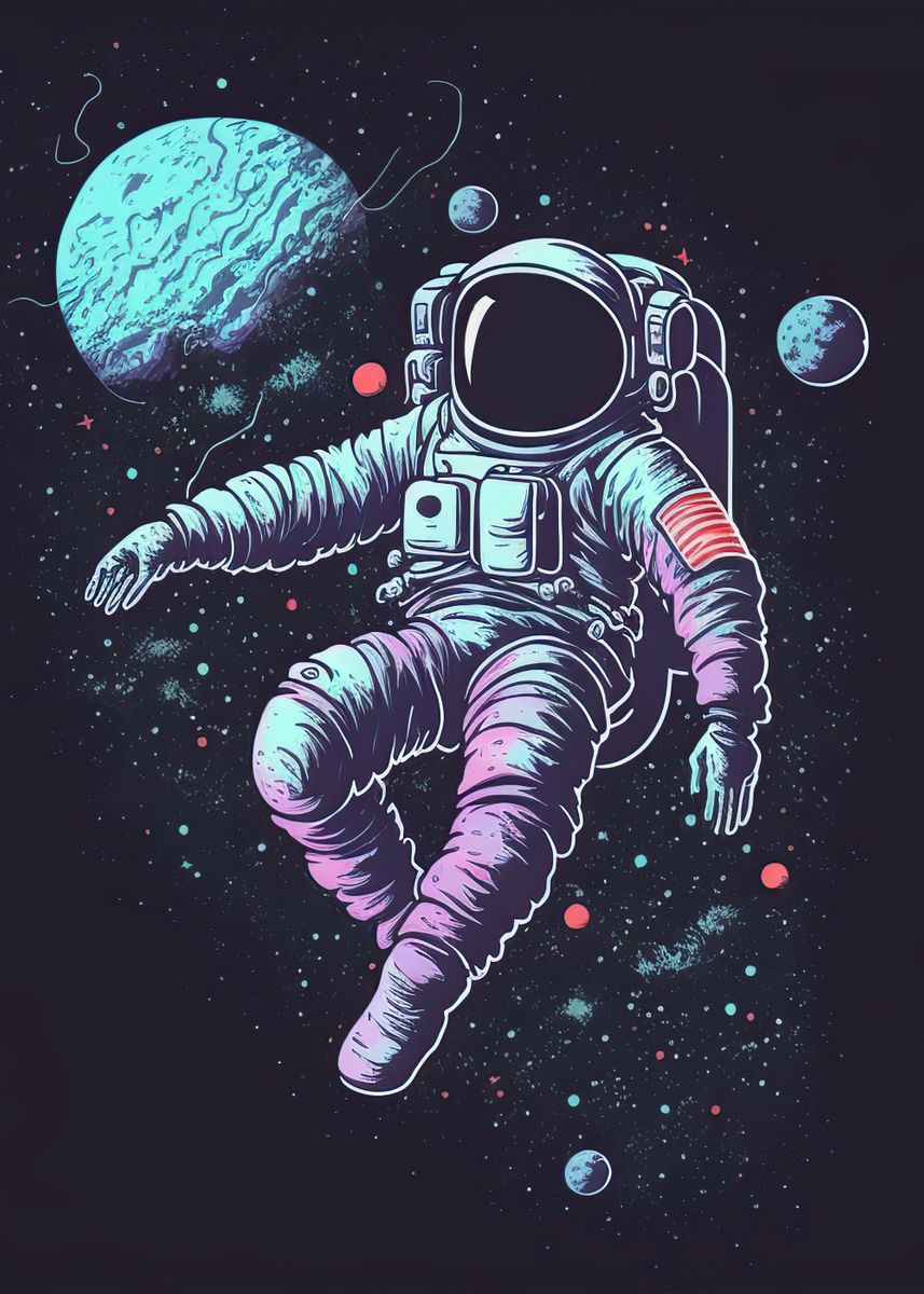 'Astronaut in Space' Poster, picture, metal print, paint by Zaydan ...