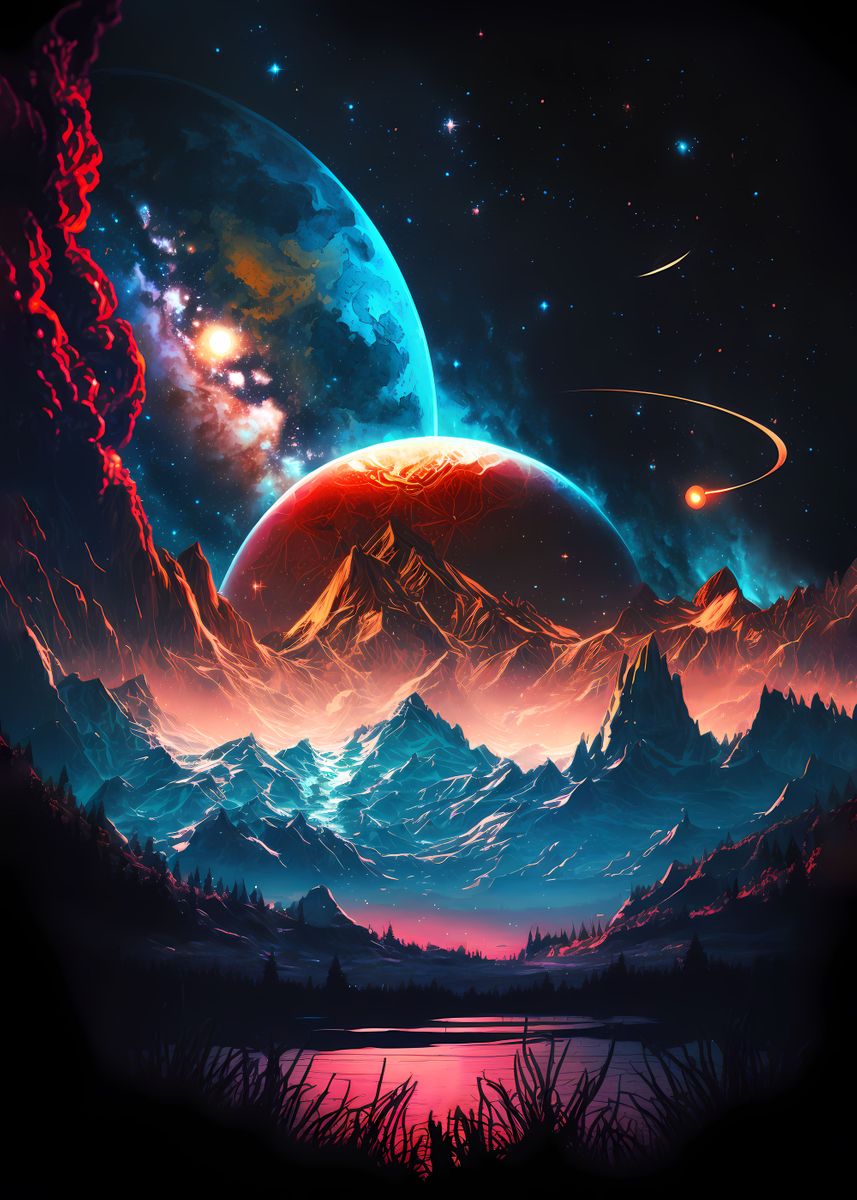 'Planetary Dreamscape' Poster, picture, metal print, paint by Luong ...