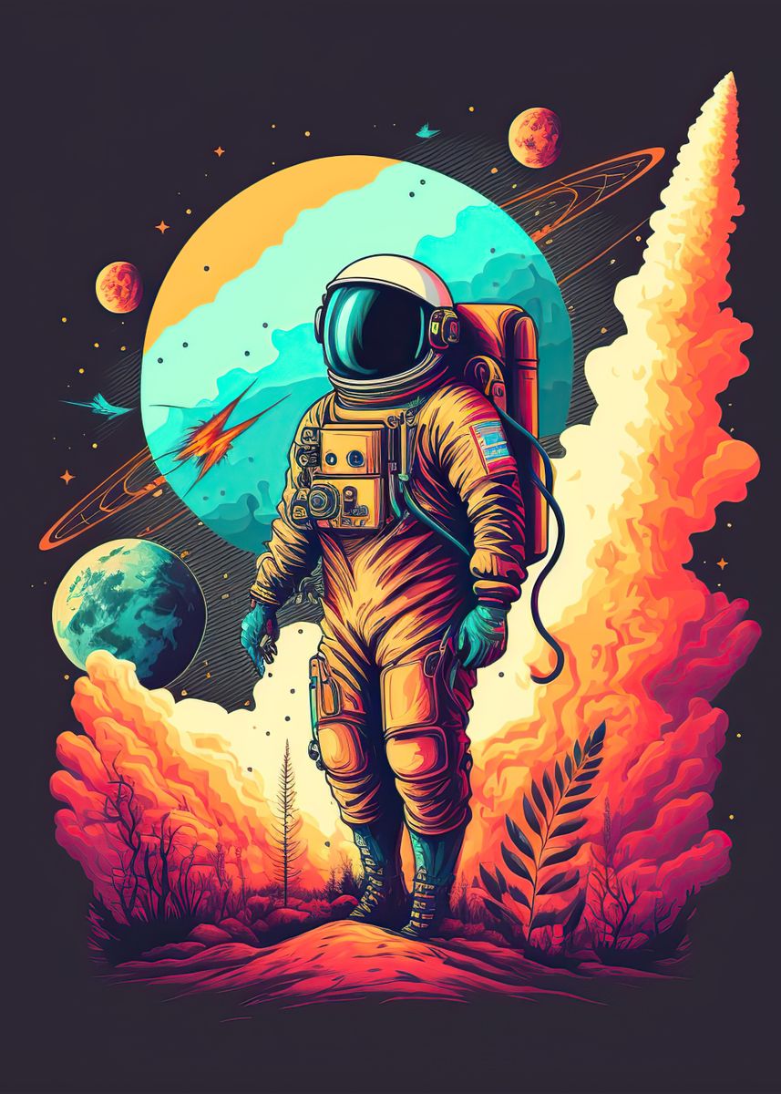 'Astronaut in Space' Poster, picture, metal print, paint by Zaydan ...