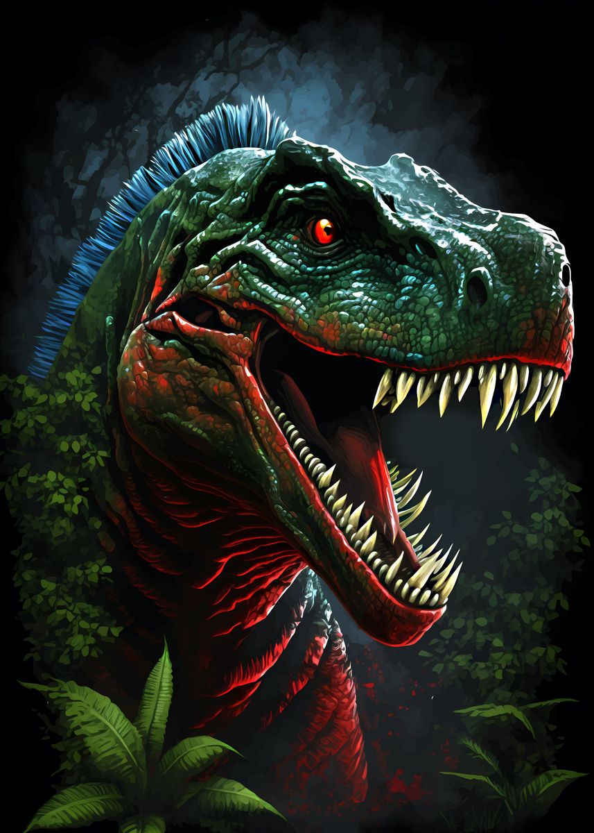 't rex abstract portrait' Poster, picture, metal print, paint by ...