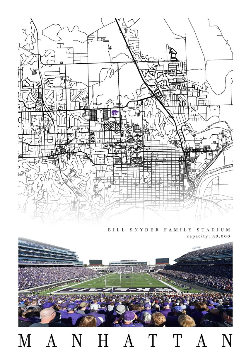 'KState Stadium' Poster, picture, metal print, paint by GGmap Displate