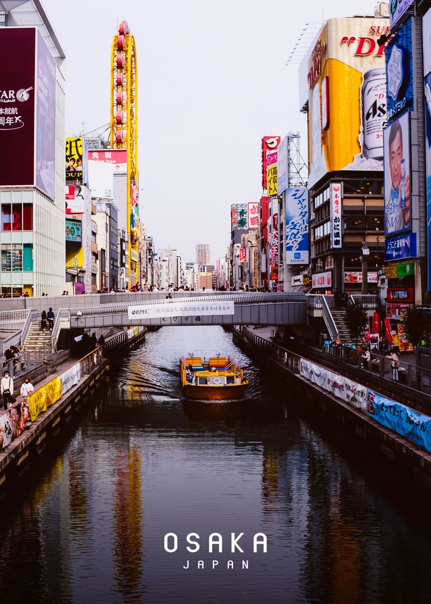 'Osaka ' Poster, picture, metal print, paint by Travel Addict | Displate