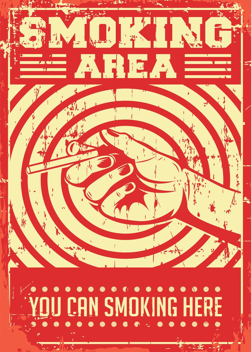 'You Can Smoke Here' Poster, picture, metal print, paint by Naso Displate
