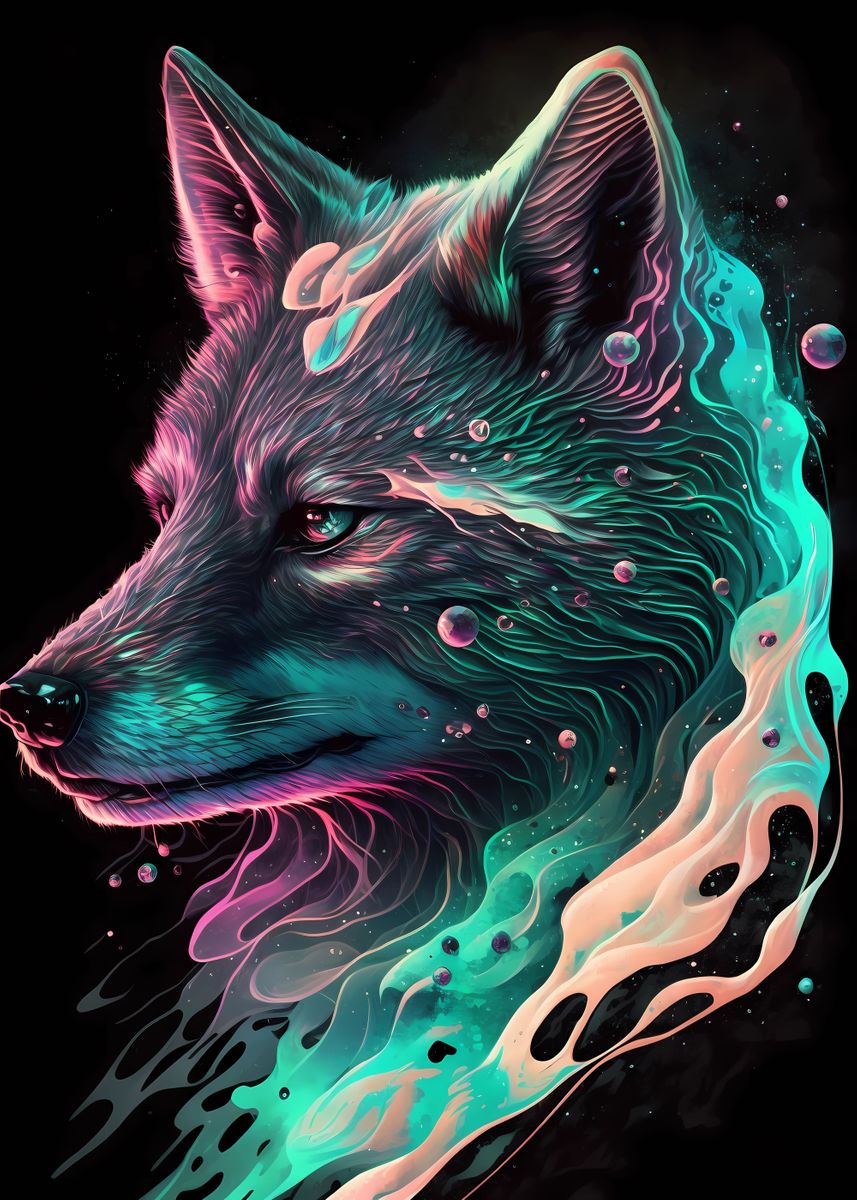 'Precious Wolf' Poster, picture, metal print, paint by Amalia Studio ...