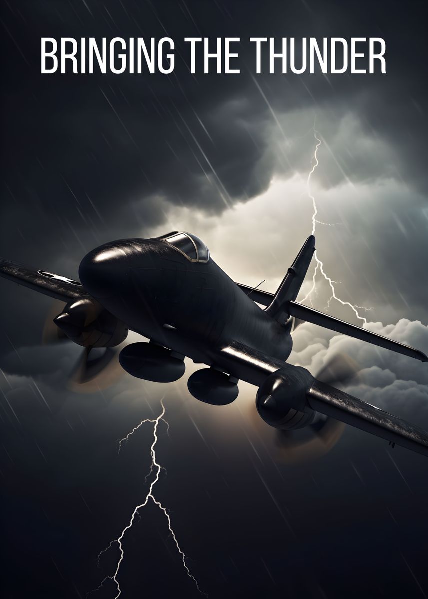 'Bringing The Thunder Plane' Poster, picture, metal print, paint by ...