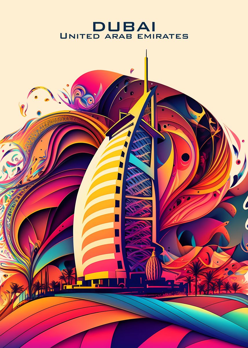 'Dubai Poster Art' Poster by Omar Kanan Displate