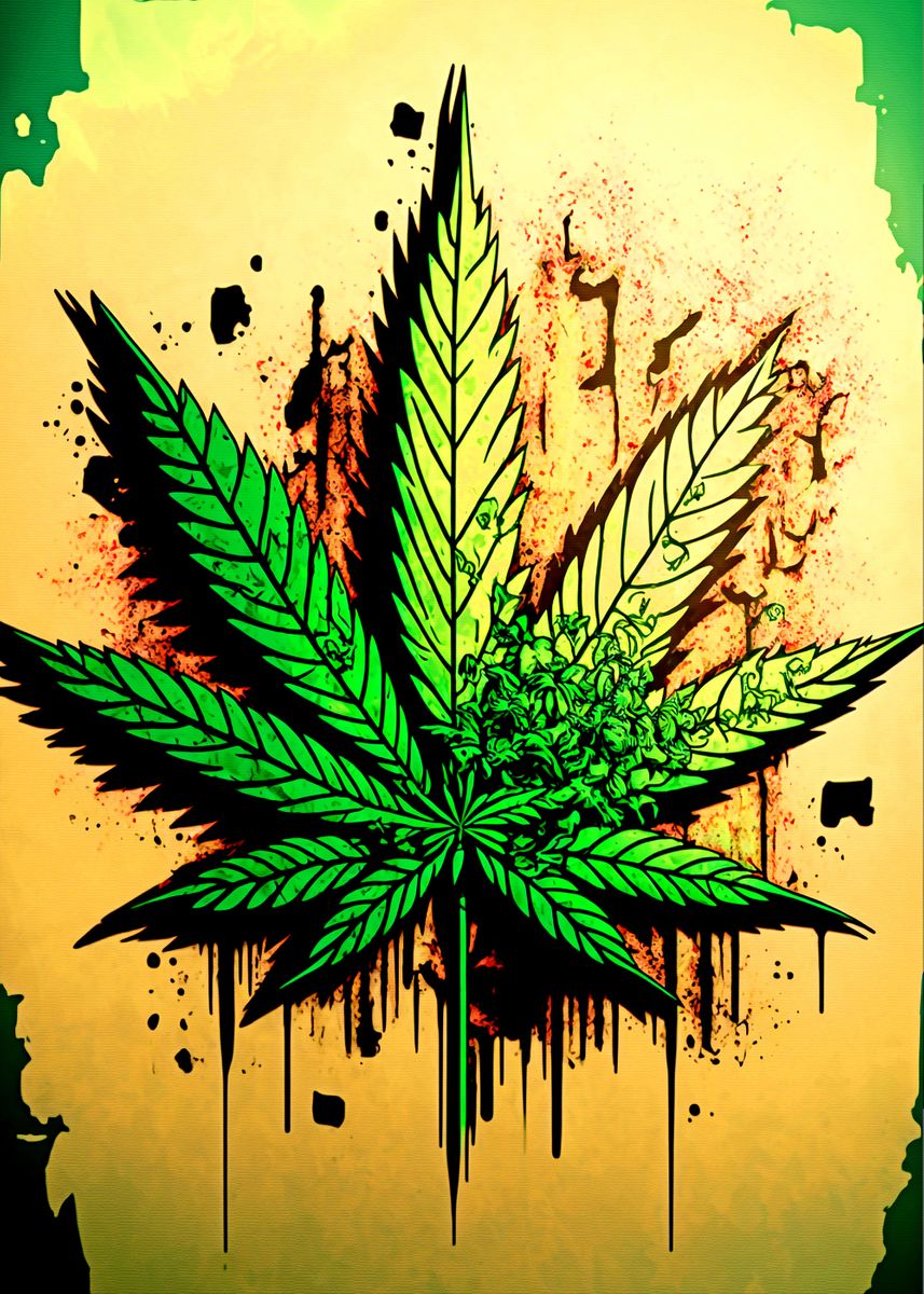 'colorful Cannabis' Poster, Picture, Metal Print, Paint By Romos Xavi 