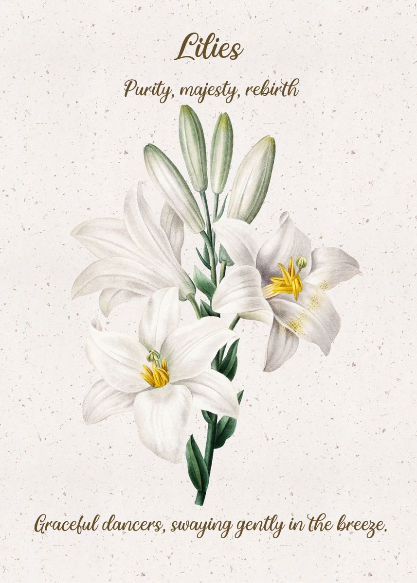 'Lily Flower Language' Poster, picture, metal print, paint by XandYart Displate