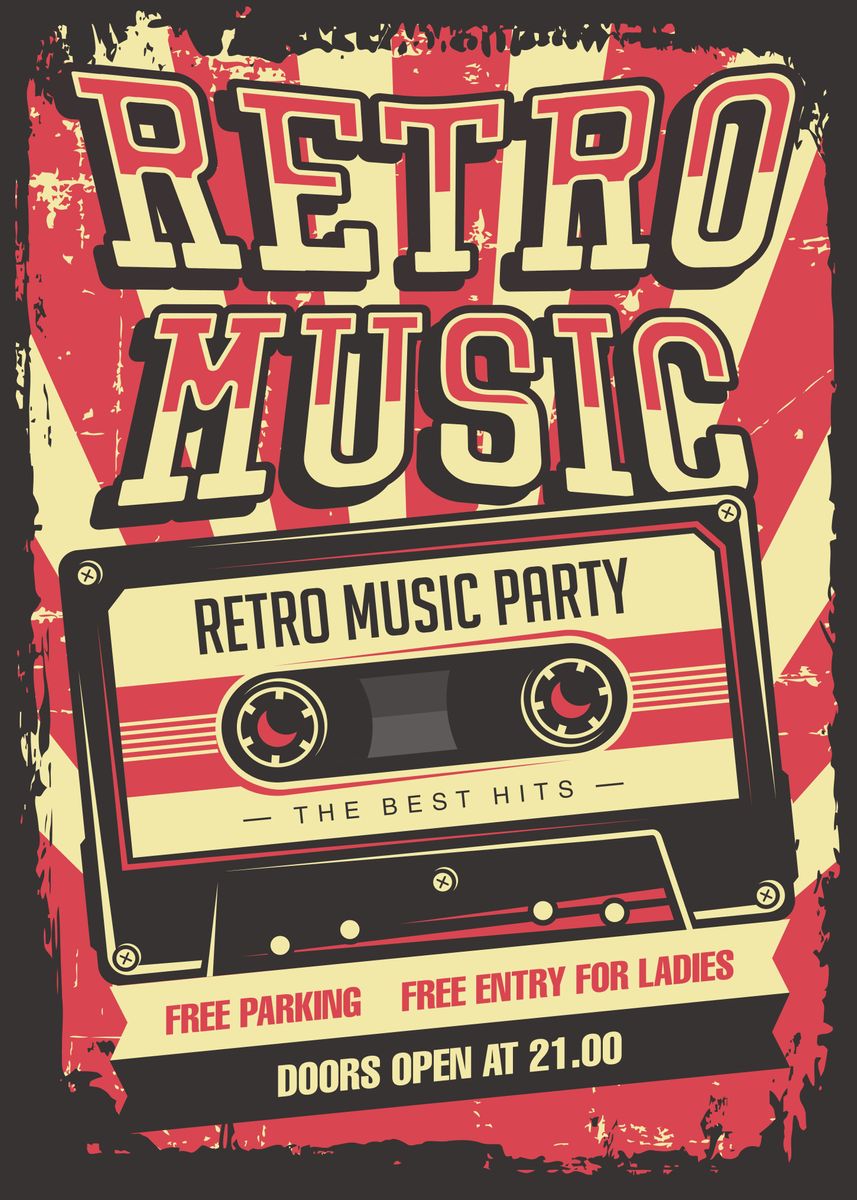 'Retro Music Signage' Poster, picture, metal print, paint by Naso ...