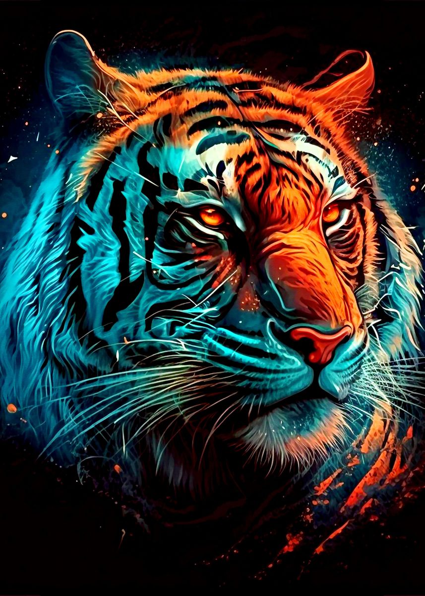 'Tiger' Poster, picture, metal print, paint by minh doan | Displate