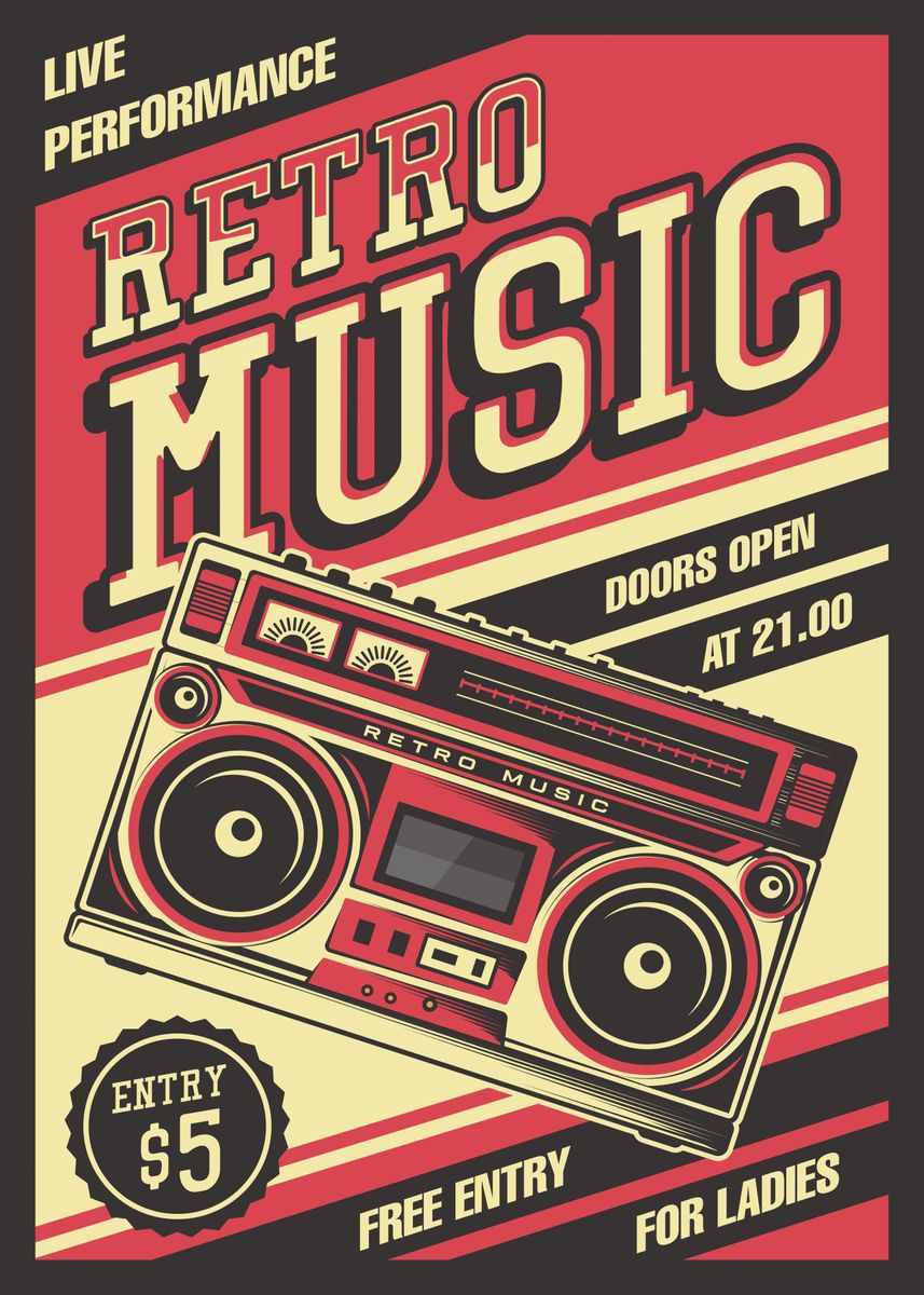 'Retro Music' Poster by Naso | Displate