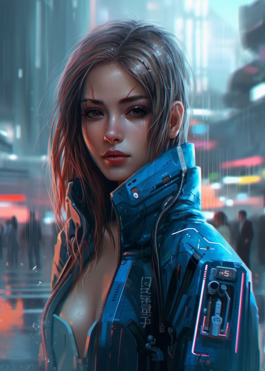 'Cyberpunk beutiful girl' Poster, picture, metal print, paint by Zdenek ...