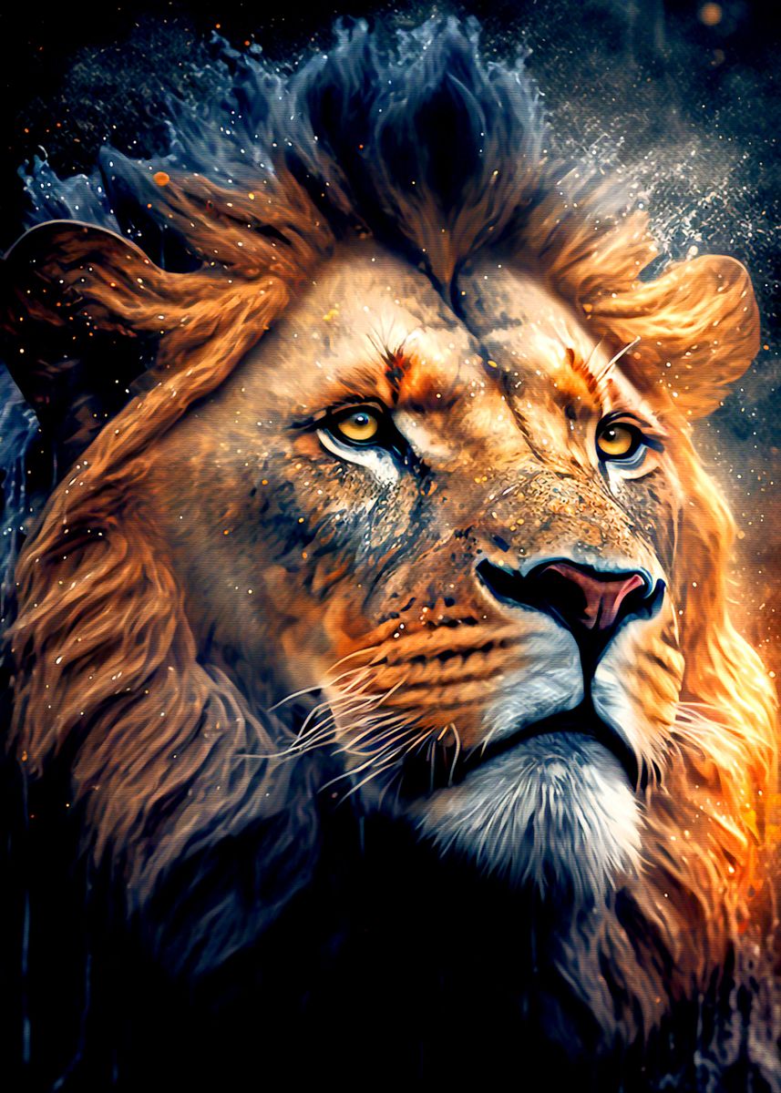 'Lion' Poster, picture, metal print, paint by Ackerman Nance | Displate