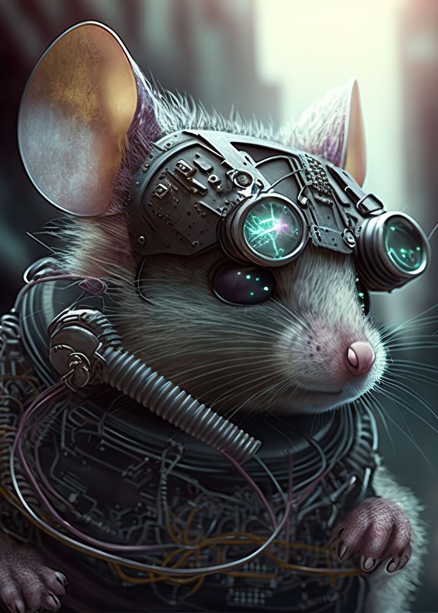 'Mouse Cyberpunk' Poster, picture, metal print, paint by Ahmet Thorpe ...