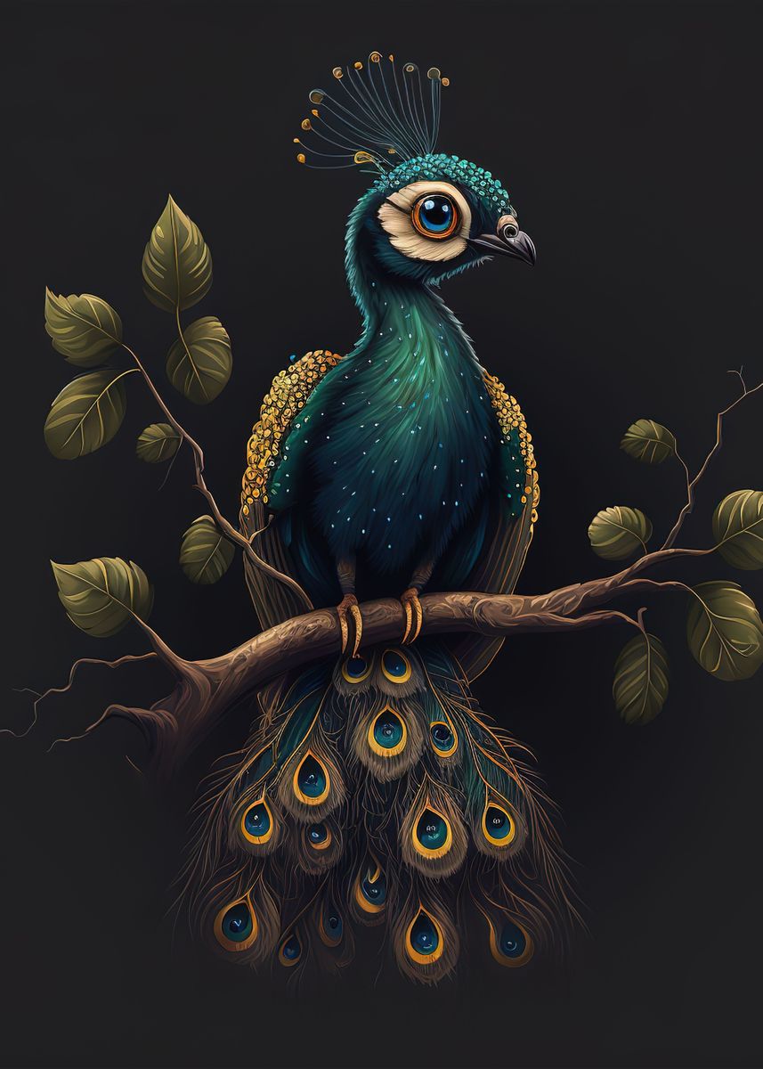 'peacock chibi ' Poster by Chloe Connelly | Displate