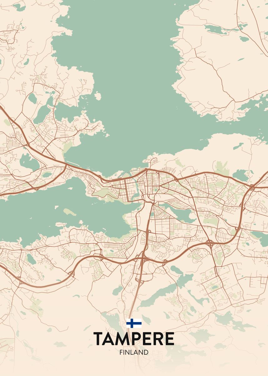 'Tampere FI' Poster, picture, metal print, paint by IMR Designs Displate