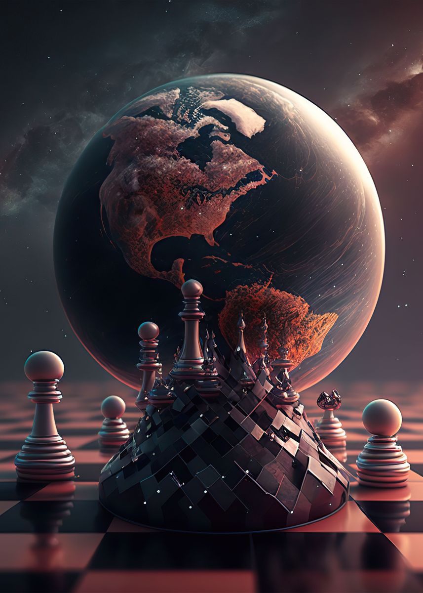 Wall Art Print, Cosmic Chess Rook