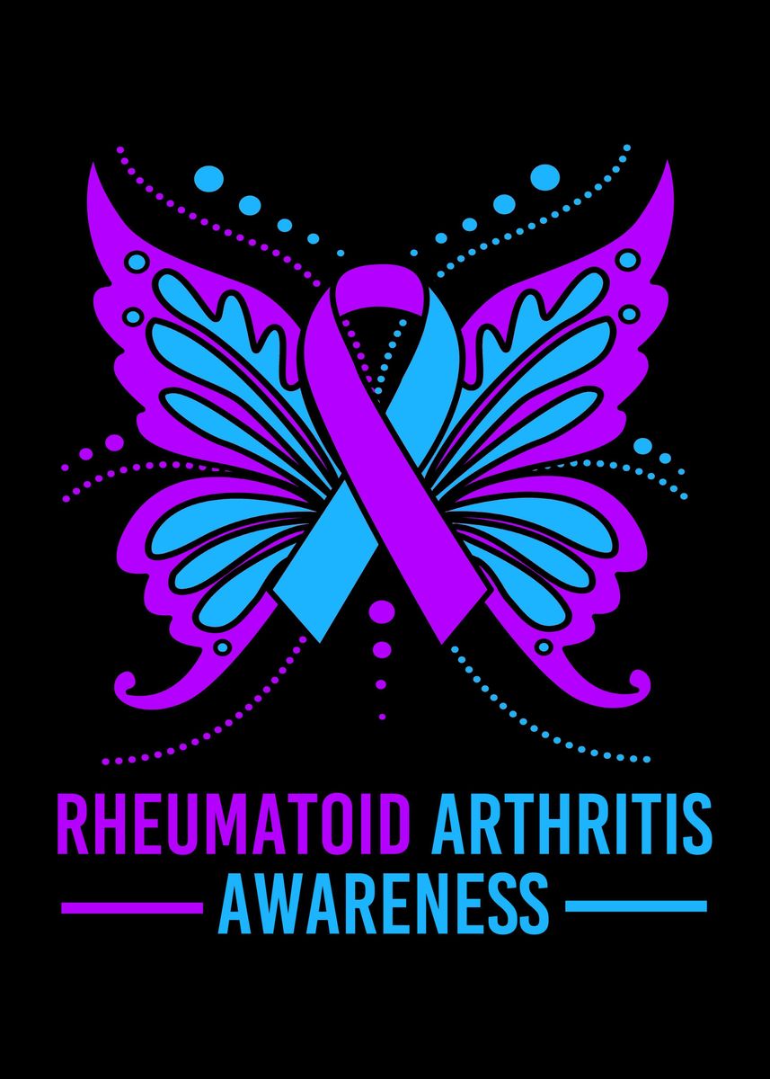  butterfly ribbon arthritis poster picture metal print paint by