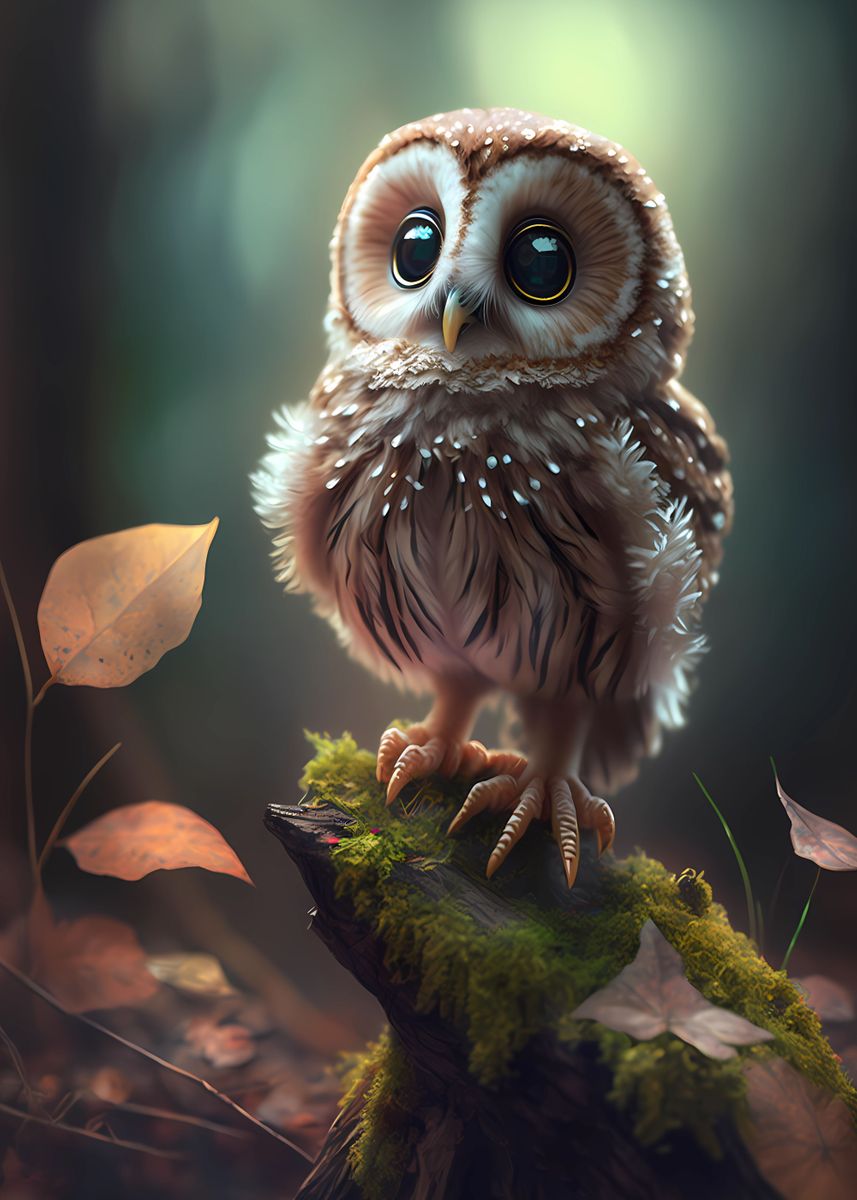 'Cute Woodland Owl' Poster by Epsilite | Displate