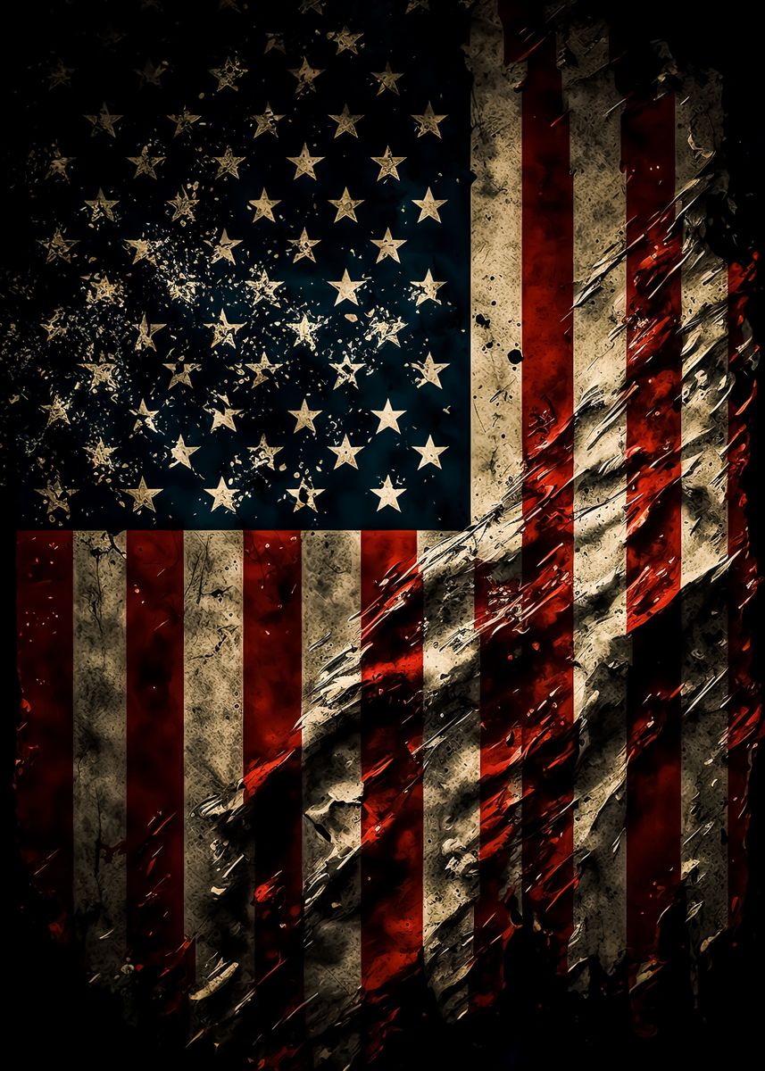 'American flag' Poster, picture, metal print, paint by Chloe Connelly ...