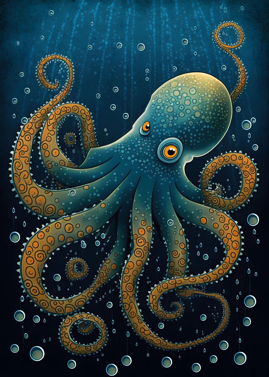 'octopus Fictive' Poster, Picture, Metal Print, Paint By Jasper World 