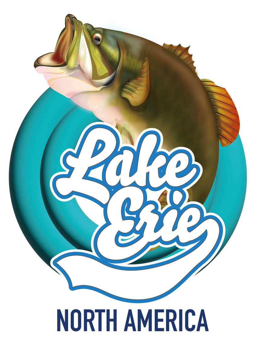 'Lake Erie fishing logo' Poster by Nick Greenaway | Displate