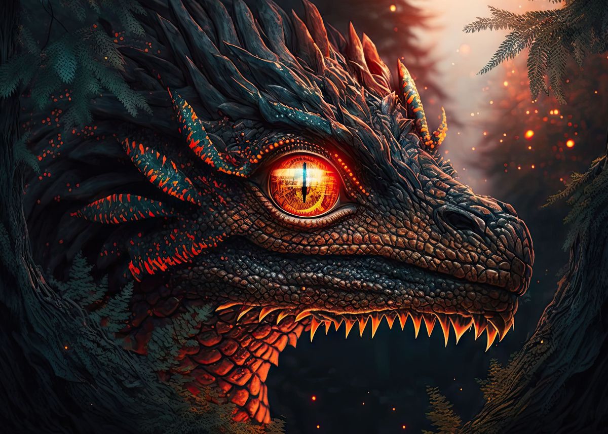 'Fantasy dragon eye' Poster by Freddie  | Displate
