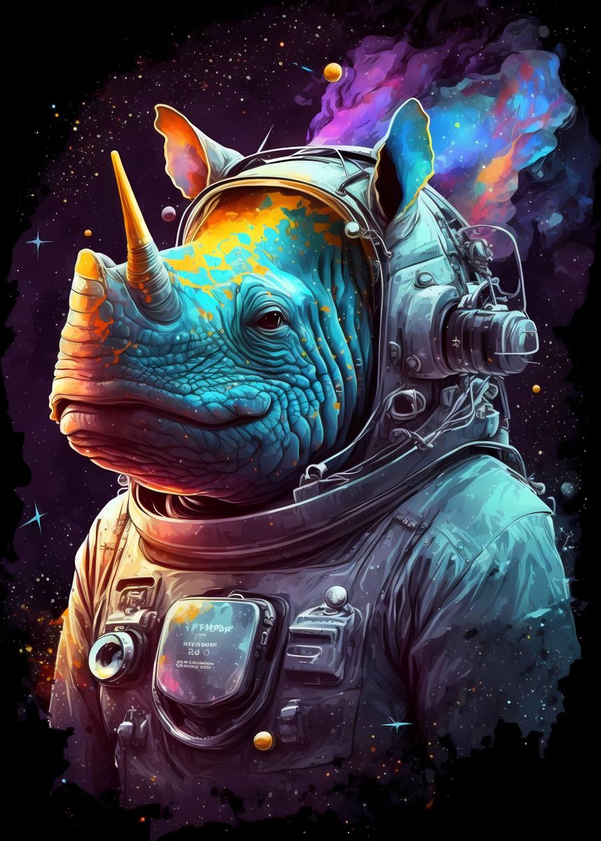 'Rhino Legend' Poster by Leah Decor | Displate