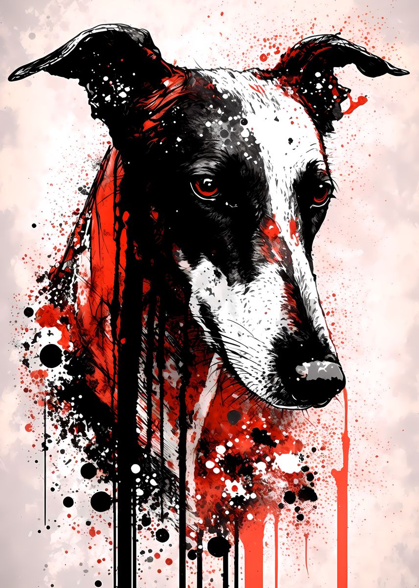 'Greyhound Dog Portrait' Poster by TortillaChief Displate