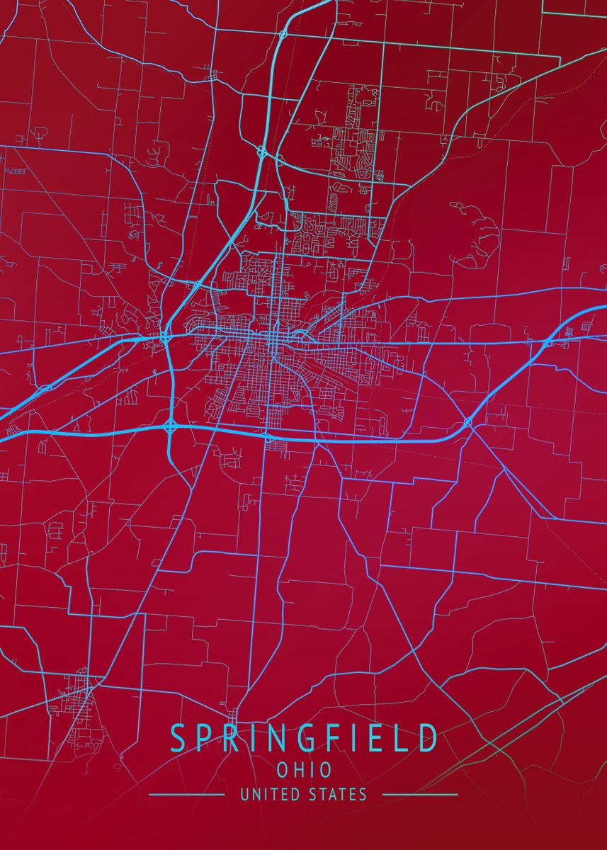 'Springfield USA City Map' Poster by Gigi Bgm | Displate