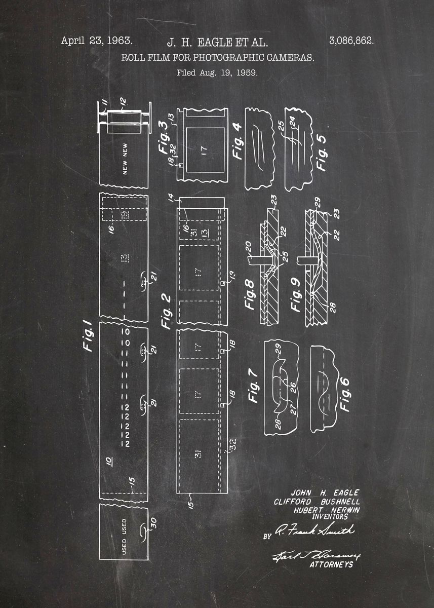 'Roll film patent design' Poster by Designersen | Displate
