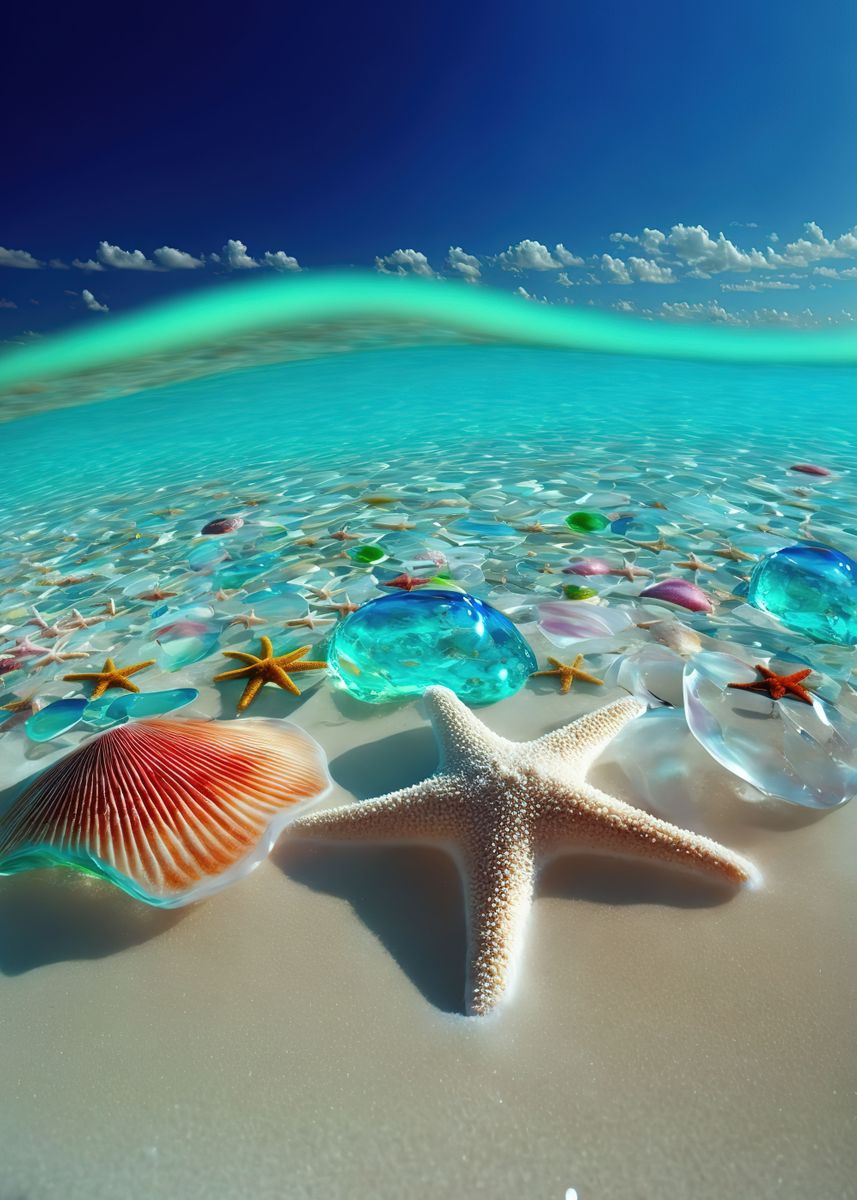 'starfish beautiful' Poster, picture, metal print, paint by ellenanydia ...