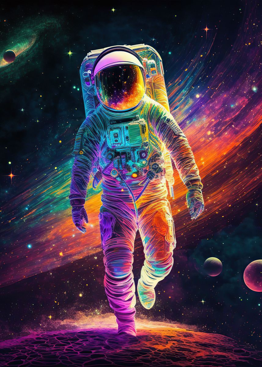 'Astronaut In Space' Poster, Picture, Metal Print, Paint By Atlas ...