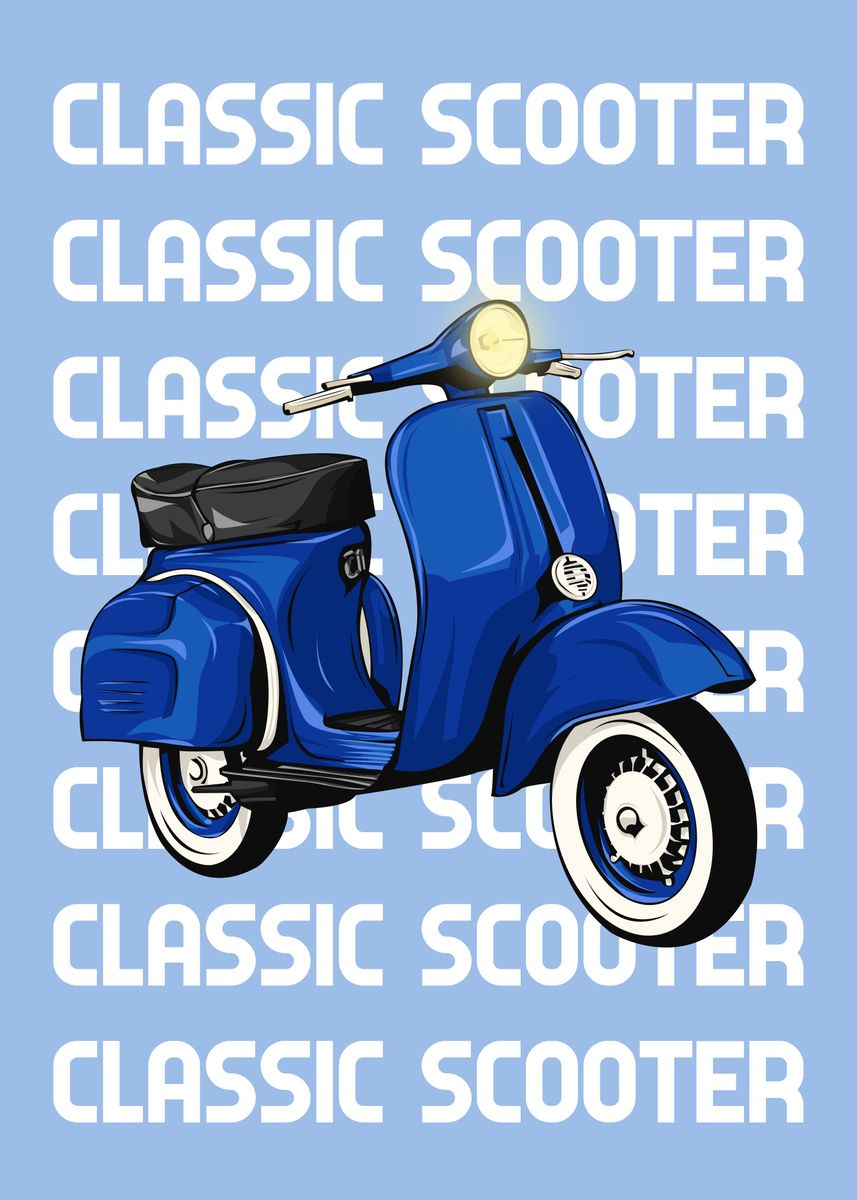 'Blue Vespa' Poster, picture, metal print, paint by Zhidane Al dhaer ...