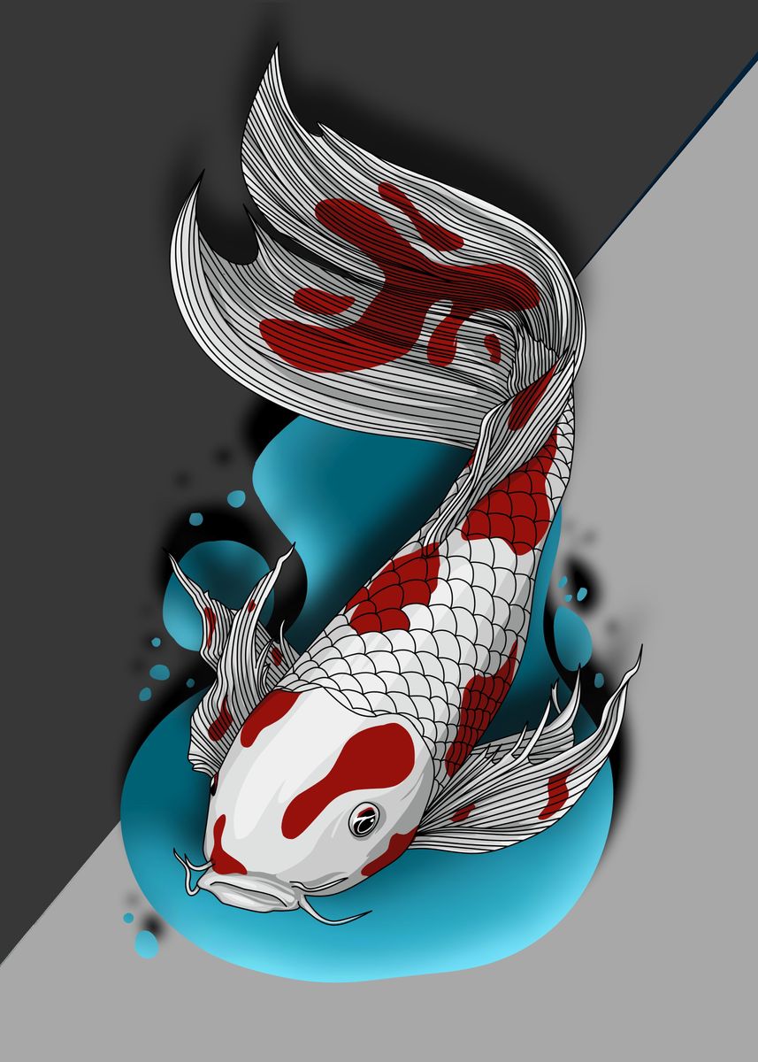 'koi fish' Poster by crypto artdesign | Displate