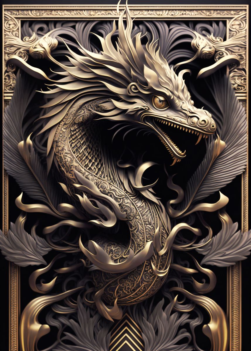 Displate - Poster en Métal - Monté sur Aimant - The Elder Scrolls - Dragon  Combat - Taille M - 32x45cm