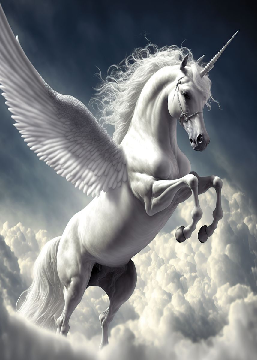 'Flying Horse' Poster, picture, metal print, paint by Anime Manga ...