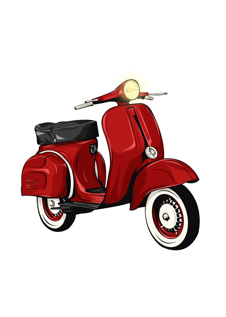 'Red Vespa' Poster, picture, metal print, paint by Zhidane Al dhaer ...