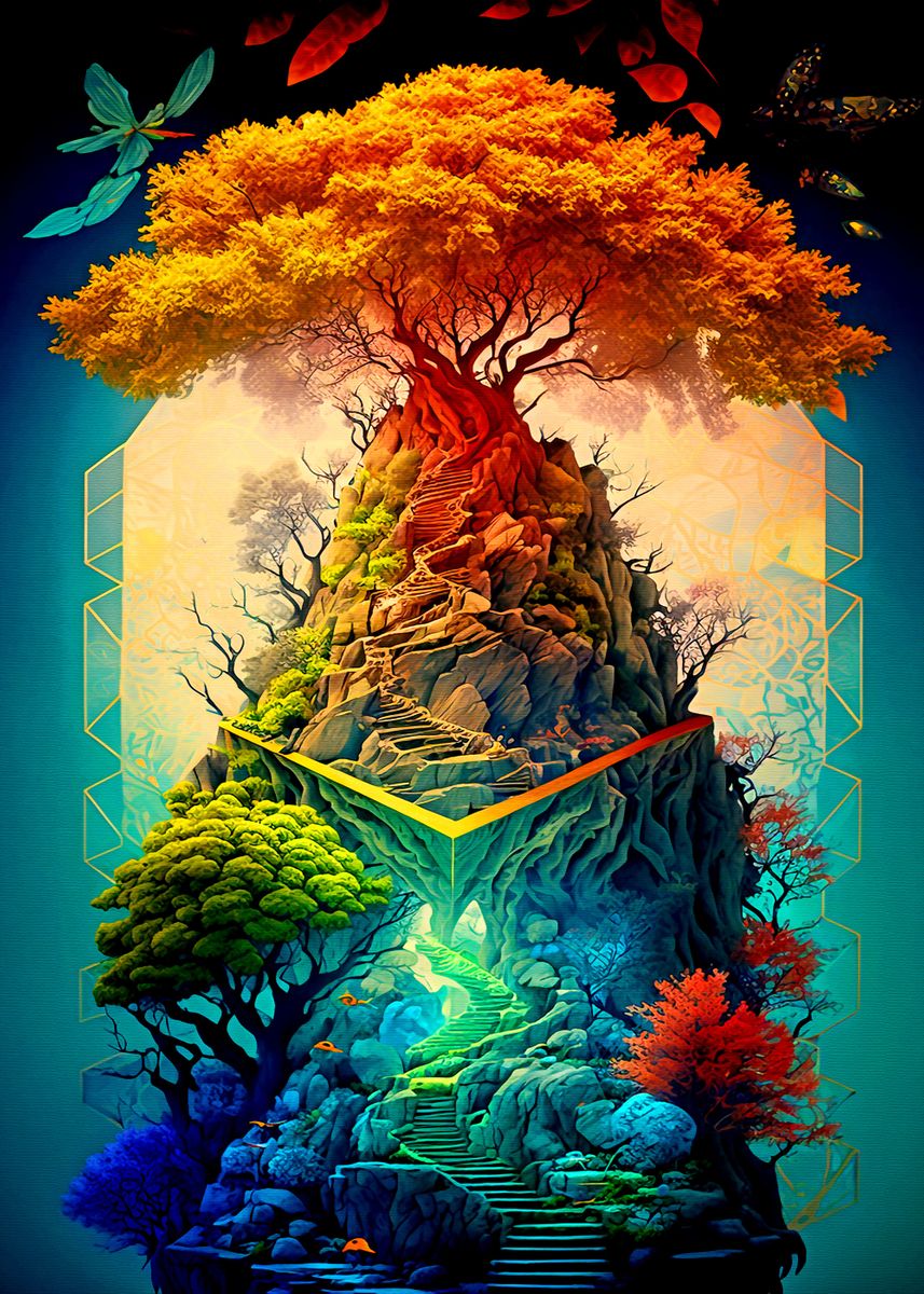 'Fantasy Landscape' Poster by Yeager Rinne | Displate