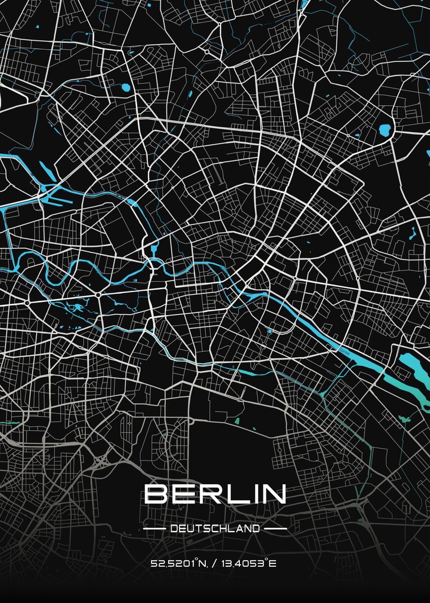 'berlin Street Map' Poster, Picture, Metal Print, Paint By Christian 