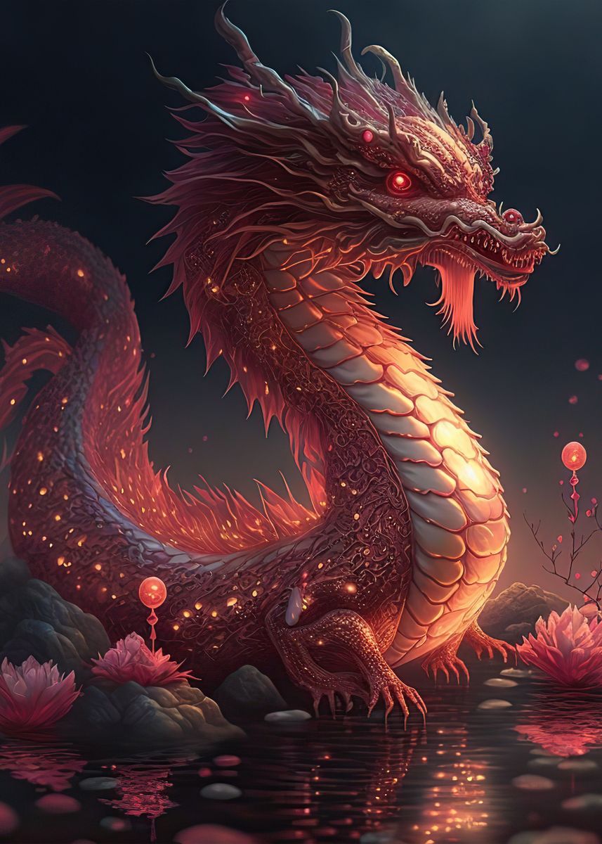 'crystal Chinese Dragon' Poster, Picture, Metal Print, Paint By Coral 