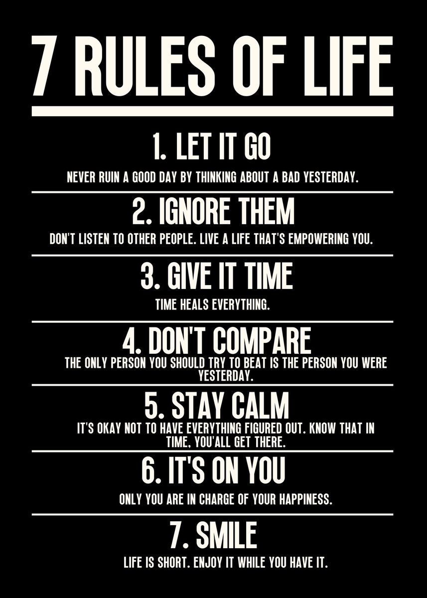 '7 Rules of Life' Poster by Yess | Displate