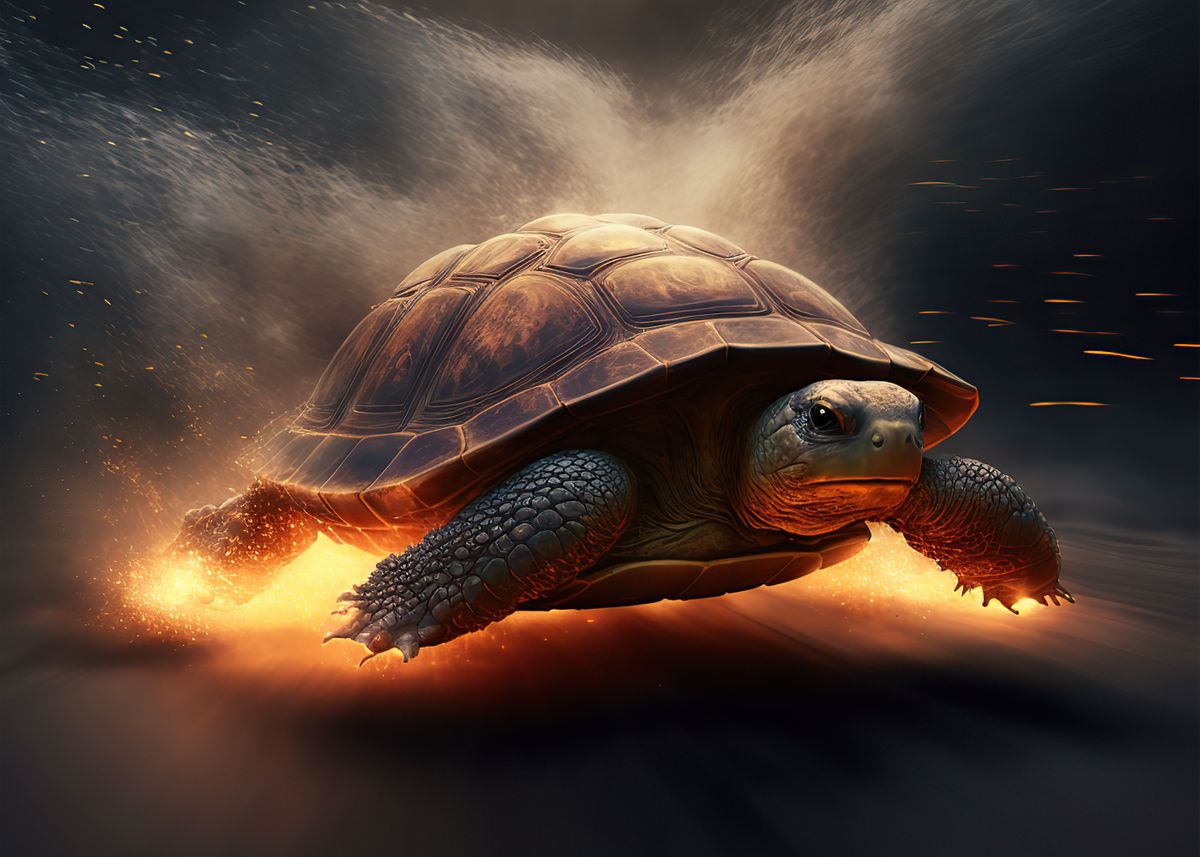 'Turtle fire' Poster by lauren akaety | Displate