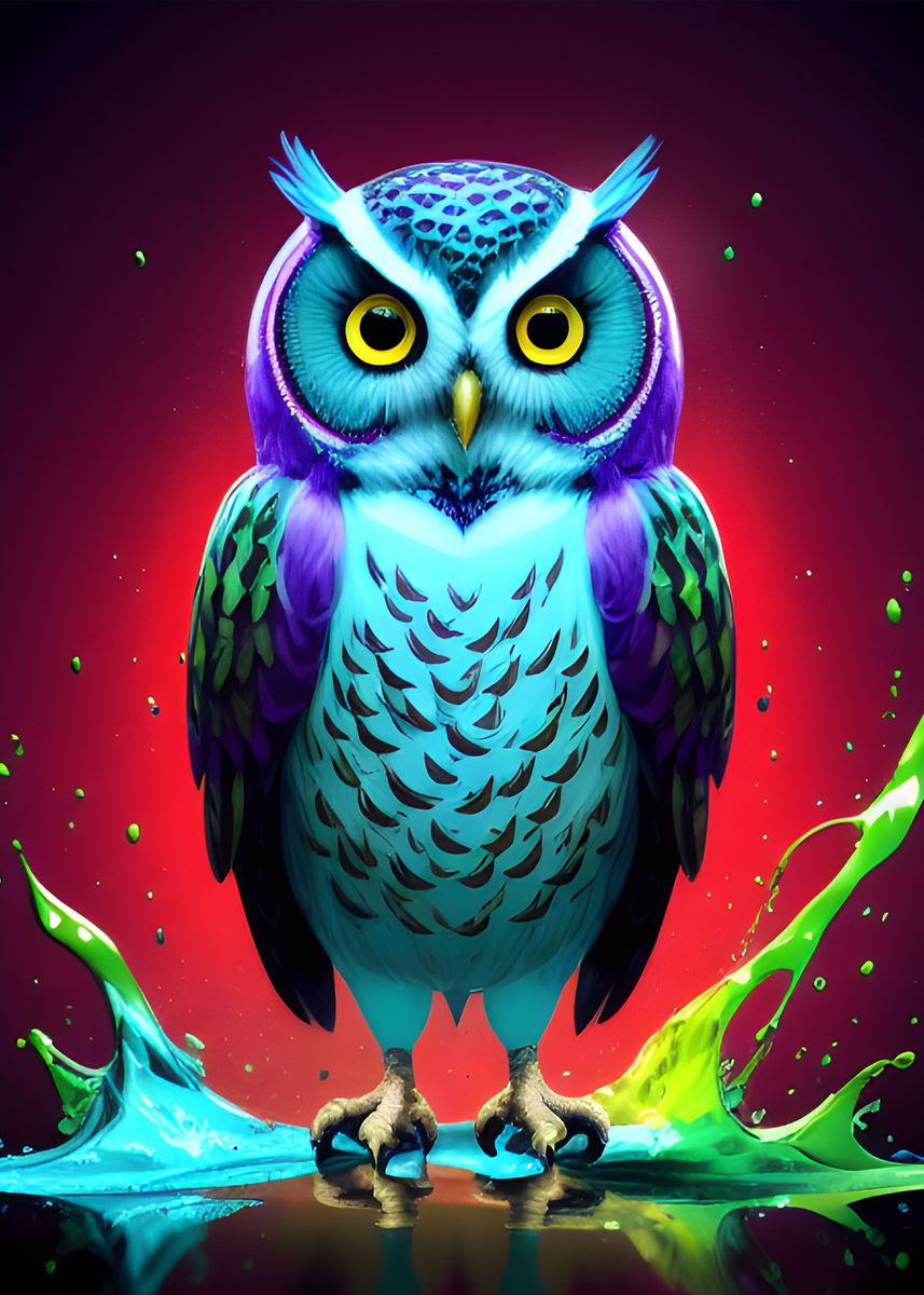 colorful owl art