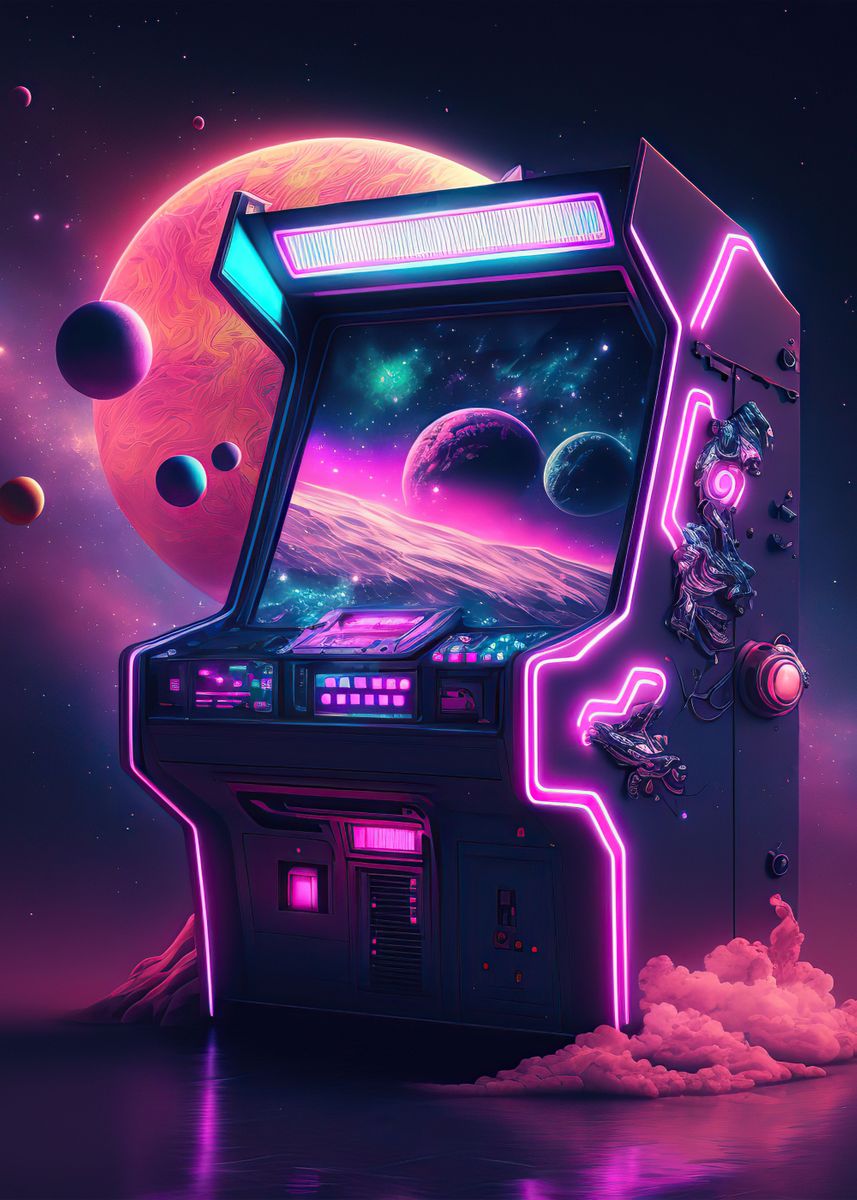 'Neon game' Poster, picture, metal print, paint by Anime Poster | Displate