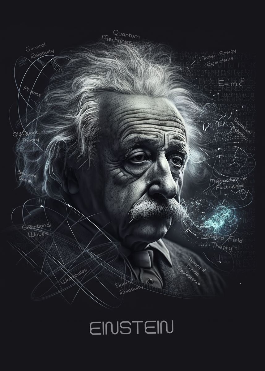 'Einstein Theory' Poster, picture, metal print, paint by HarmonicArt ...