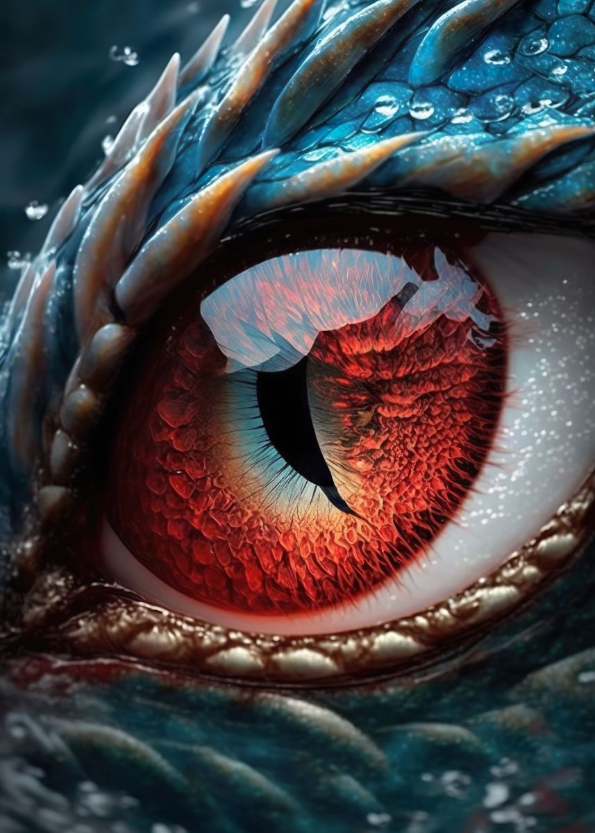 Blue Dragon Eye' Poster, picture, metal print, paint by FavoritePlates